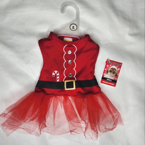 Simply Dog Dress Red Tulle Christmas Size Small 14-17" NWT - Picture 8 of 8